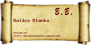Balázs Blanka névjegykártya